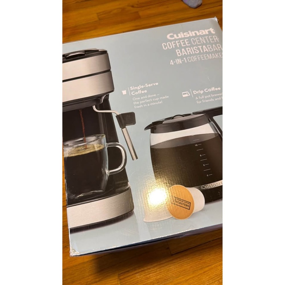 Cuisinart Baristabar 4-in-1 Coffeemaker OS Black New Espresso Drip Frother